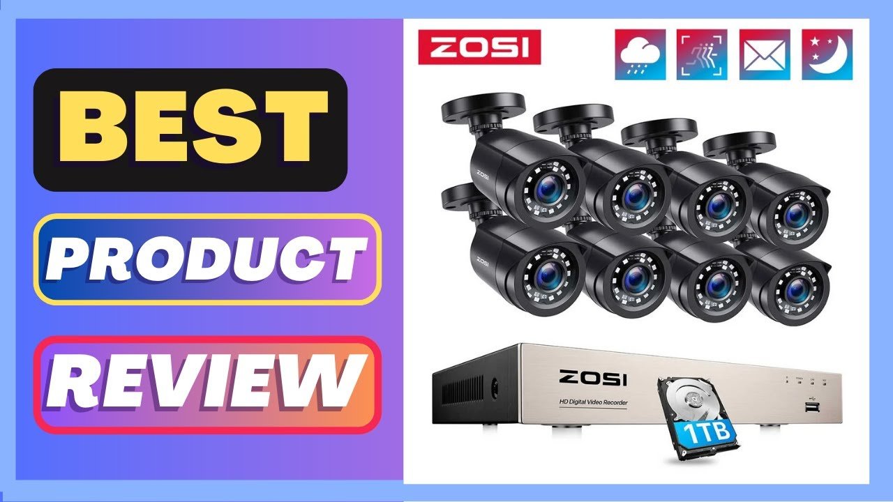 Best ZOSI 8CH CCTV System H.265+ 5MP Lite HD-TVI DVR kit