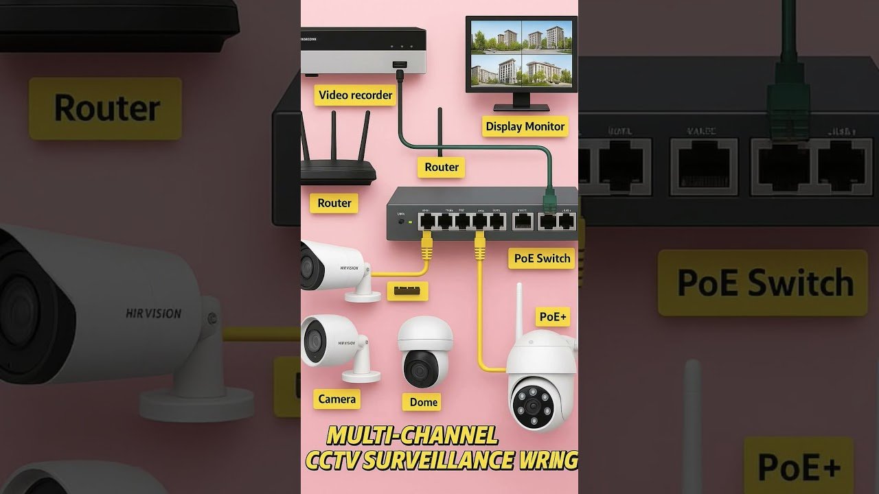 CCTV DVR multi channel diagram #industrialelectrician Home services #Home safety #electricalroom